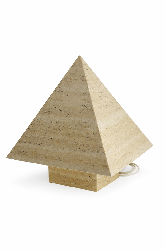 Travertin piramide tafellamp – Frankrijk (ca. 1970)