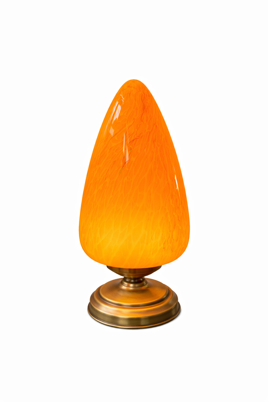 Egg Tafellamp – Gemarmerd Glas – Nederlands Design – Jaren ’80
