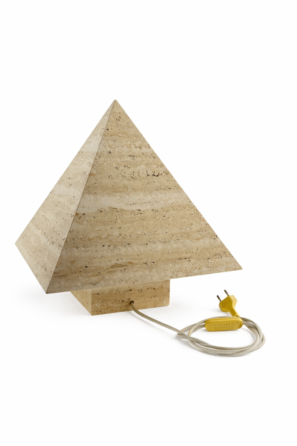 Travertin piramide tafellamp – Frankrijk (ca. 1970)
