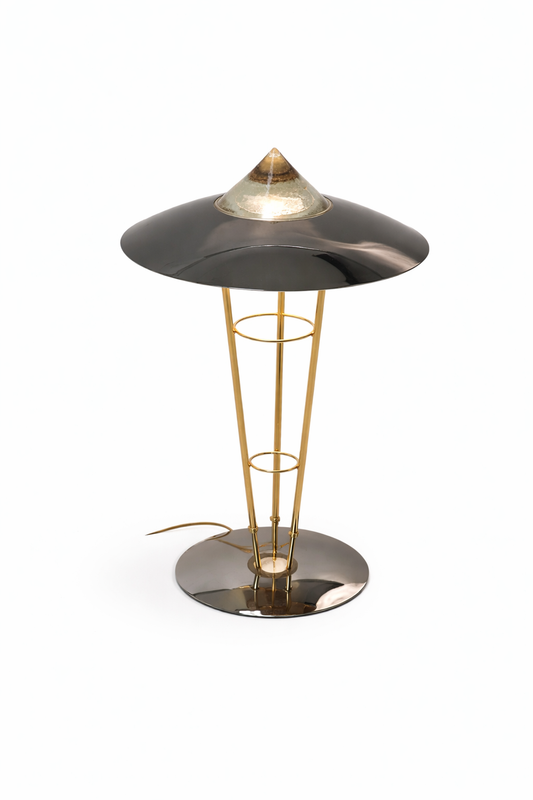 Space Age Herda Tafellamp – Chroom & Messing – Jaren ’80