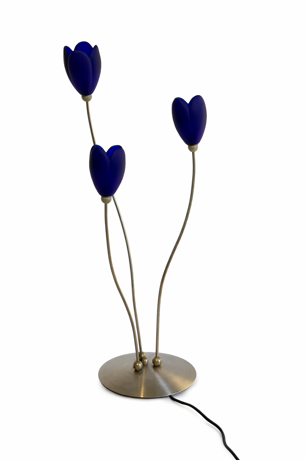 Harco Loor Vintage Tulip Design Tafellamp - Jaren 80 - Blauw Glas