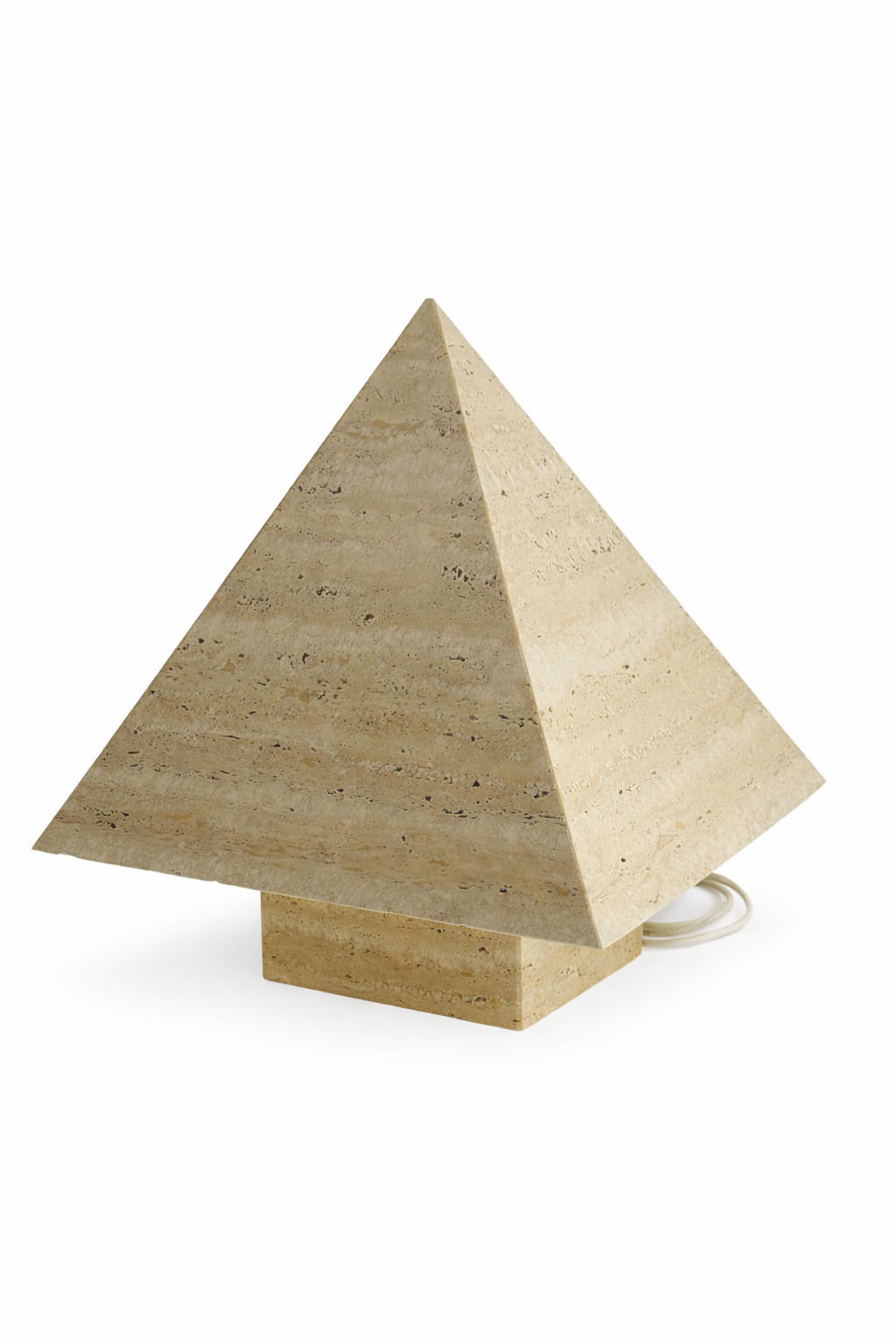 Travertin piramide tafellamp – Frankrijk (ca. 1970)