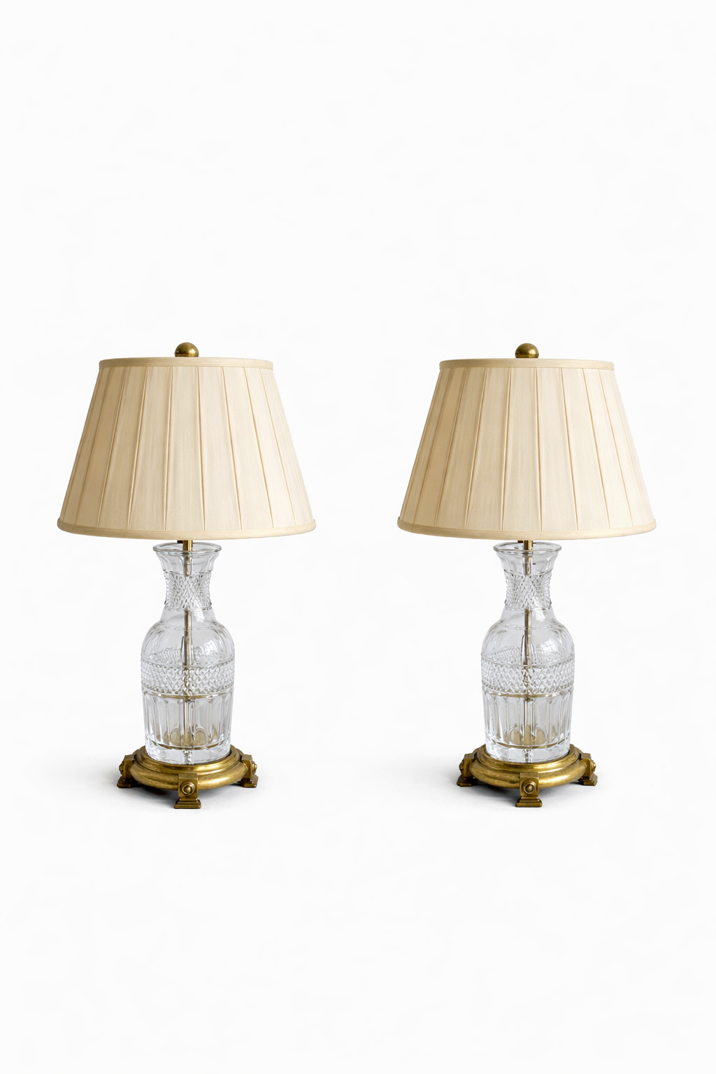 Paul Hanson kristallen tafellampen – Set van 2 – jaren 50 – Baccarat stijl