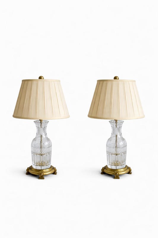 Paul Hanson kristallen tafellampen – Set van 2 – jaren 50 – Baccarat stijl