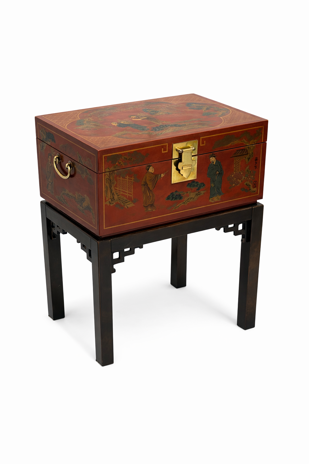 Drexel Heritage Chinoiserie - Midcentury - Rood Lak