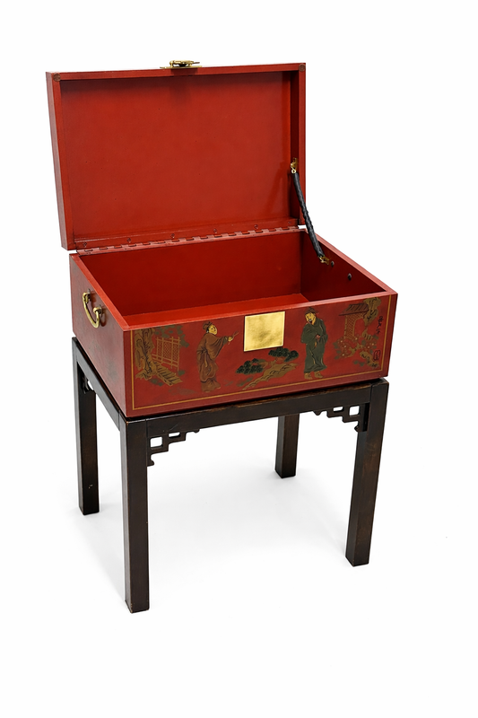 Drexel Heritage Chinoiserie - Midcentury - Rood Lak