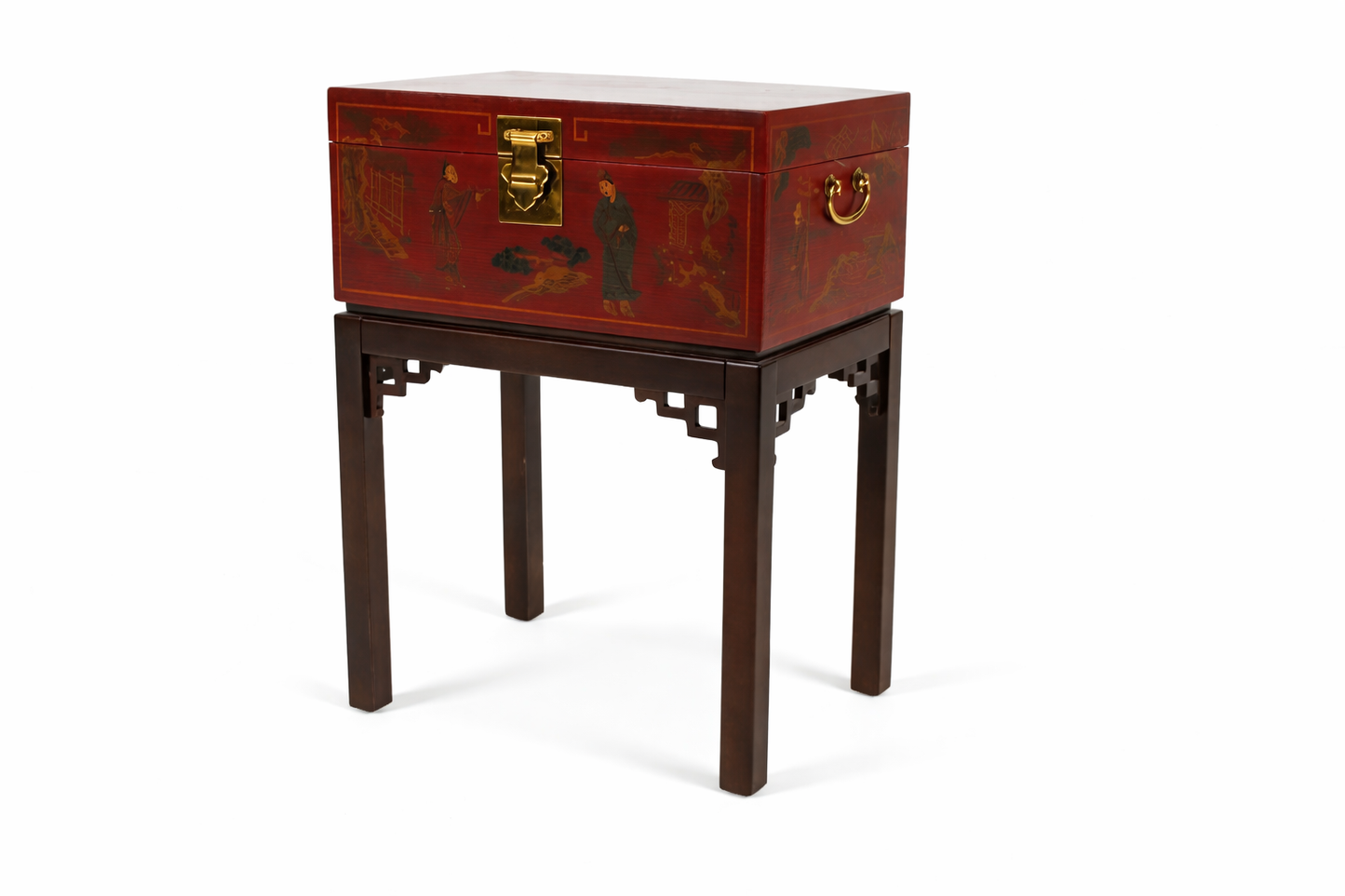 Drexel Heritage Chinoiserie - Midcentury - Rood Lak