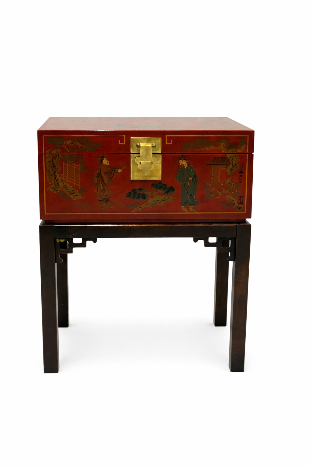 Drexel Heritage Chinoiserie - Midcentury - Rood Lak